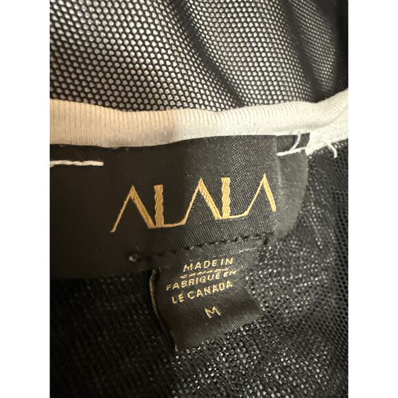 Alala White Black Mesh Sheer Back Sleeveless Workout Athletic Tank Top Size M - Picture 4 of 4